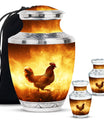 Chicken Theme Large Urn With 2 Keepsake Urn