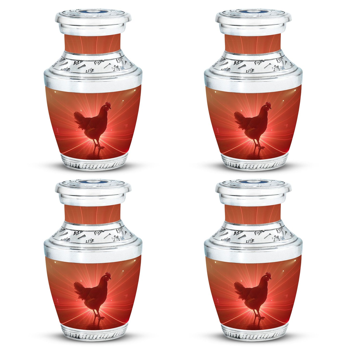 Chicken Theme 3 Inch Keepsake Pack of 4