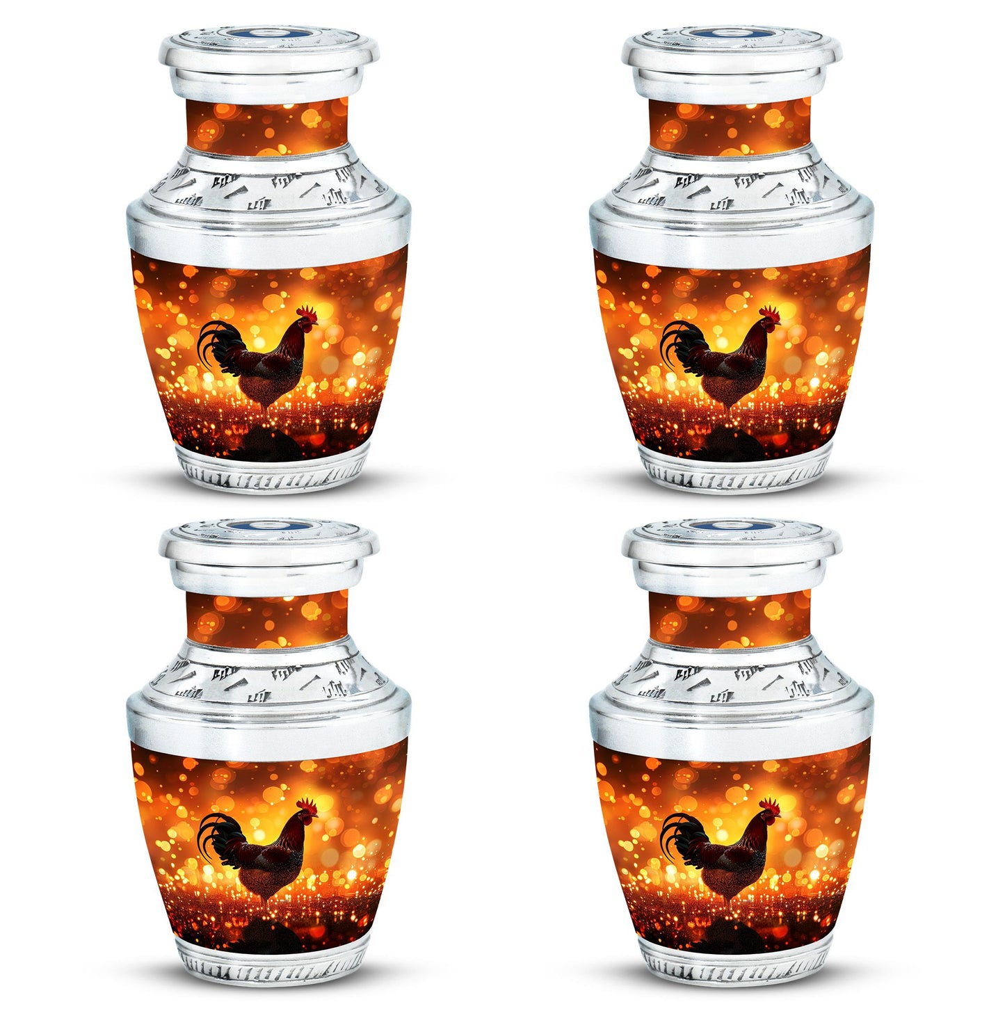 Chicken Theme 3 Inch Keepsake Pack of 4