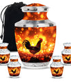 Chicken Theme Large Urn With 4 Keepsake Urn