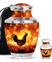 Chicken Theme Large Urn With 1 Keepsake Urn
