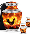 Chicken Theme Large Urn With 2 Keepsake Urn