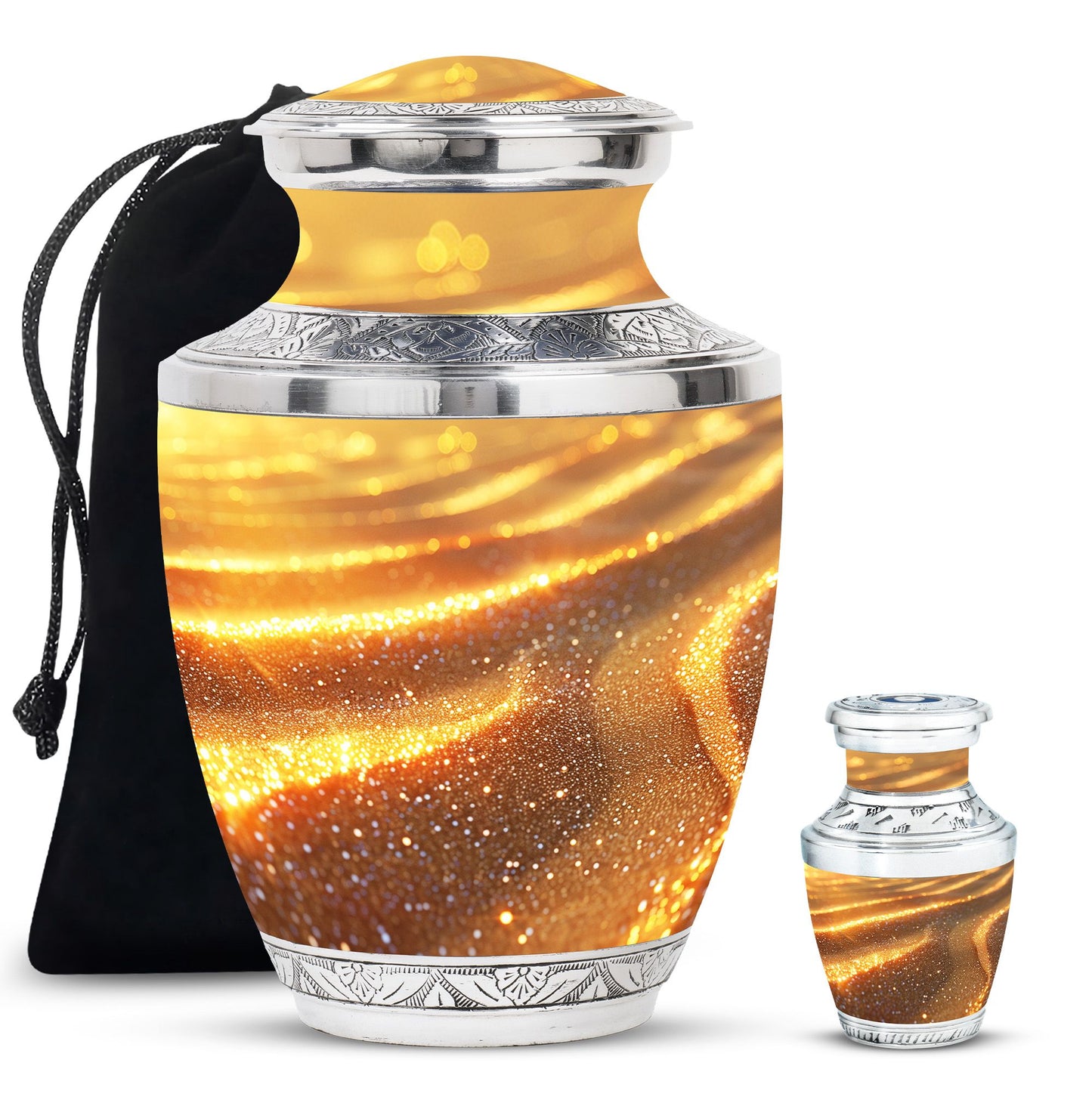 Beach Theme Large Urn With 1 Keepsake Urn