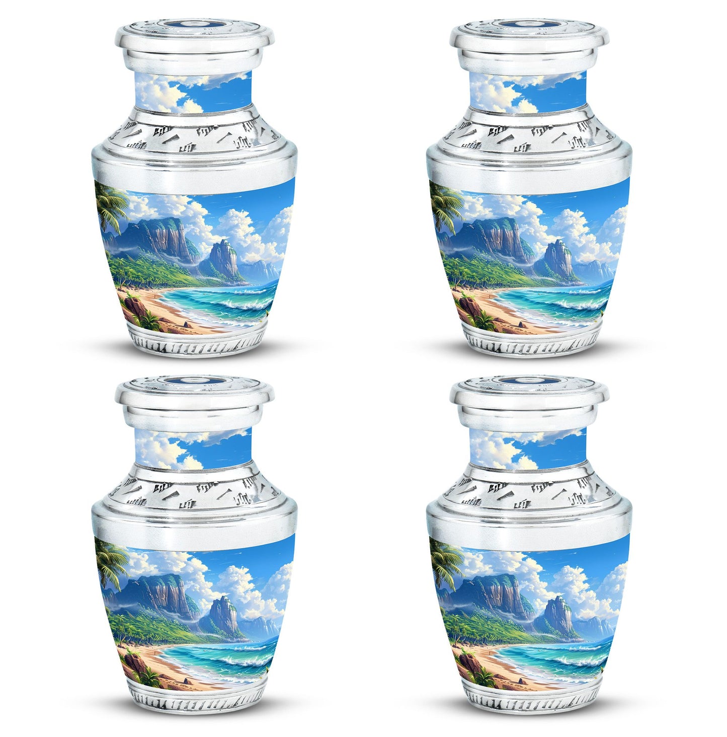 Beach Theme 3 Inch Keepsake Pack of 4