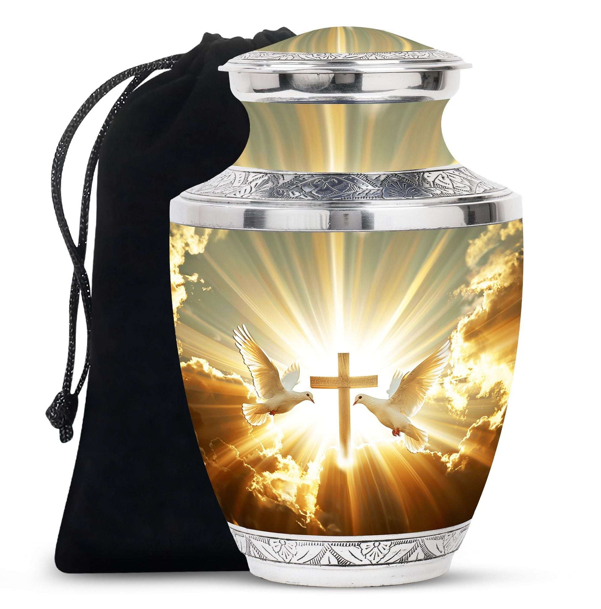 Dove Cross Cremation Urn for Adult Ashes - Cross Human Ashes Keepsake