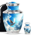 Dove Theme Large Urn With 1 Keepsake Urn