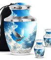 Dove Theme Large Urn With 2 Keepsake Urn