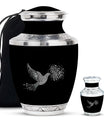 Dove Theme Large Urn With 1 Keepsake Urn