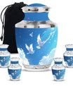 Dove Theme Large Urn With 4 Keepsake Urn