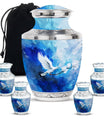 Dove Theme Large Urn With 4 Keepsake Urn