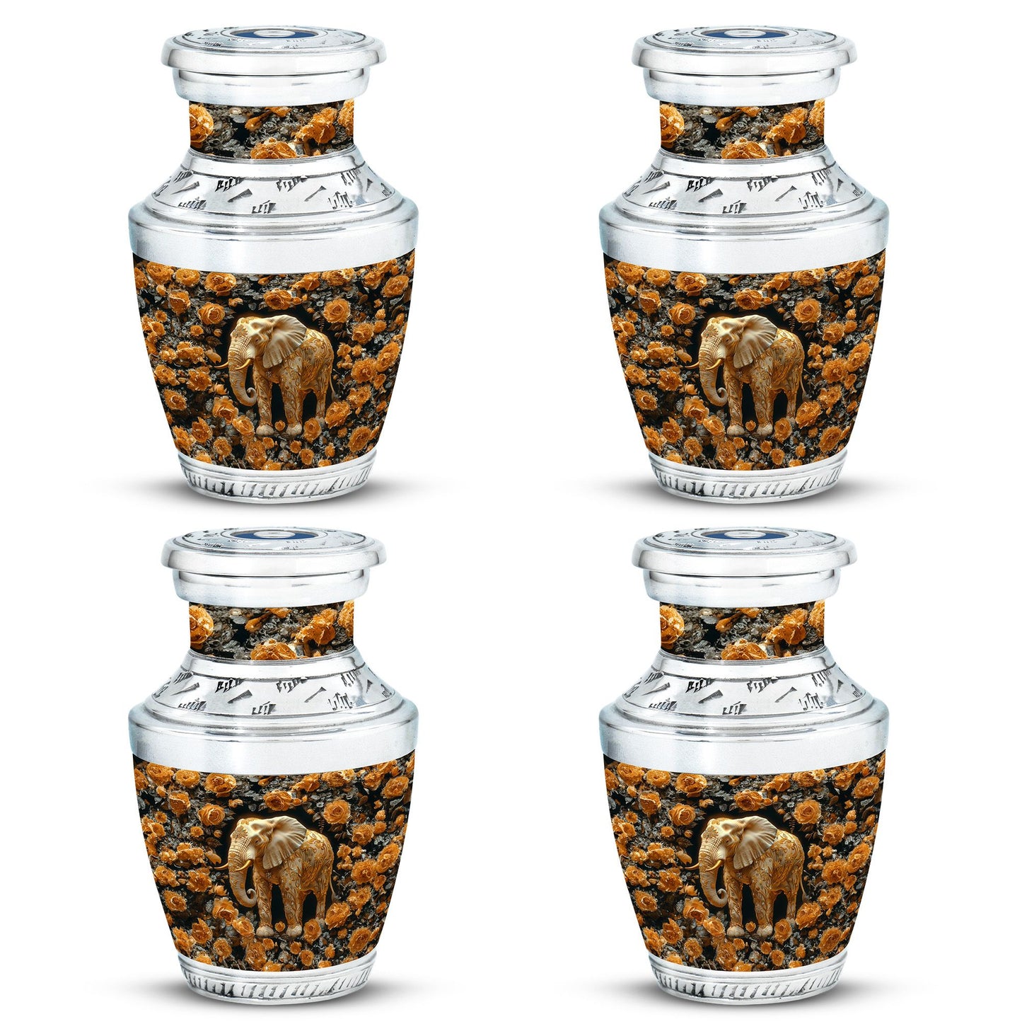 Elephant Theme 3 Inch Keepsake Pack of 4