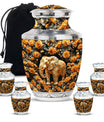 Elephant Theme Large Urn With 4 Keepsake Urn