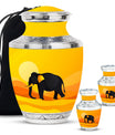 Elephant Theme Large Urn With 2 Keepsake Urn