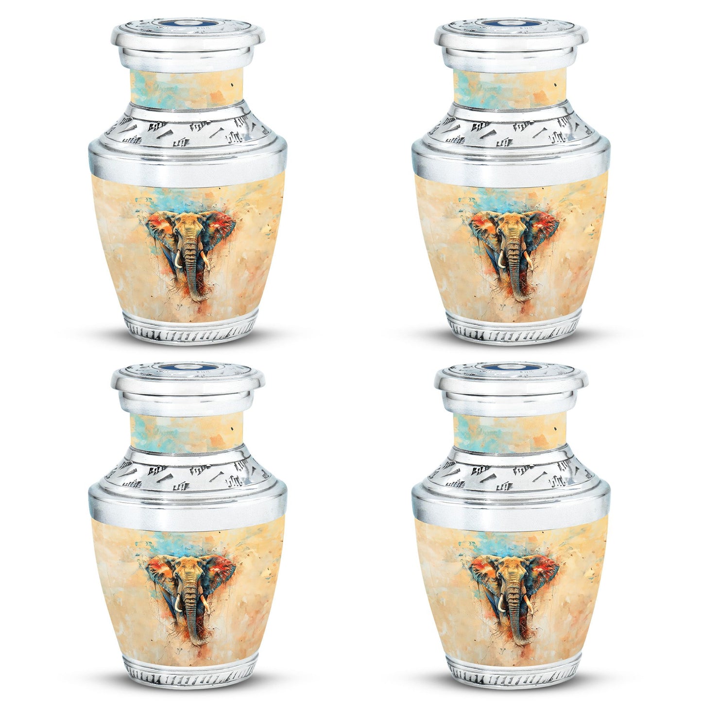 Elephant Theme 3 Inch Keepsake Pack of 4