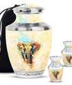 Elephant Theme Large Urn With 2 Keepsake Urn