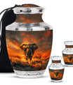 Elephant Theme Large Urn With 2 Keepsake Urn
