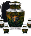 Elephant Theme Large Urn With 4 Keepsake Urn