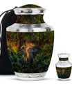 Elephant Theme Large Urn With 1 Keepsake Urn