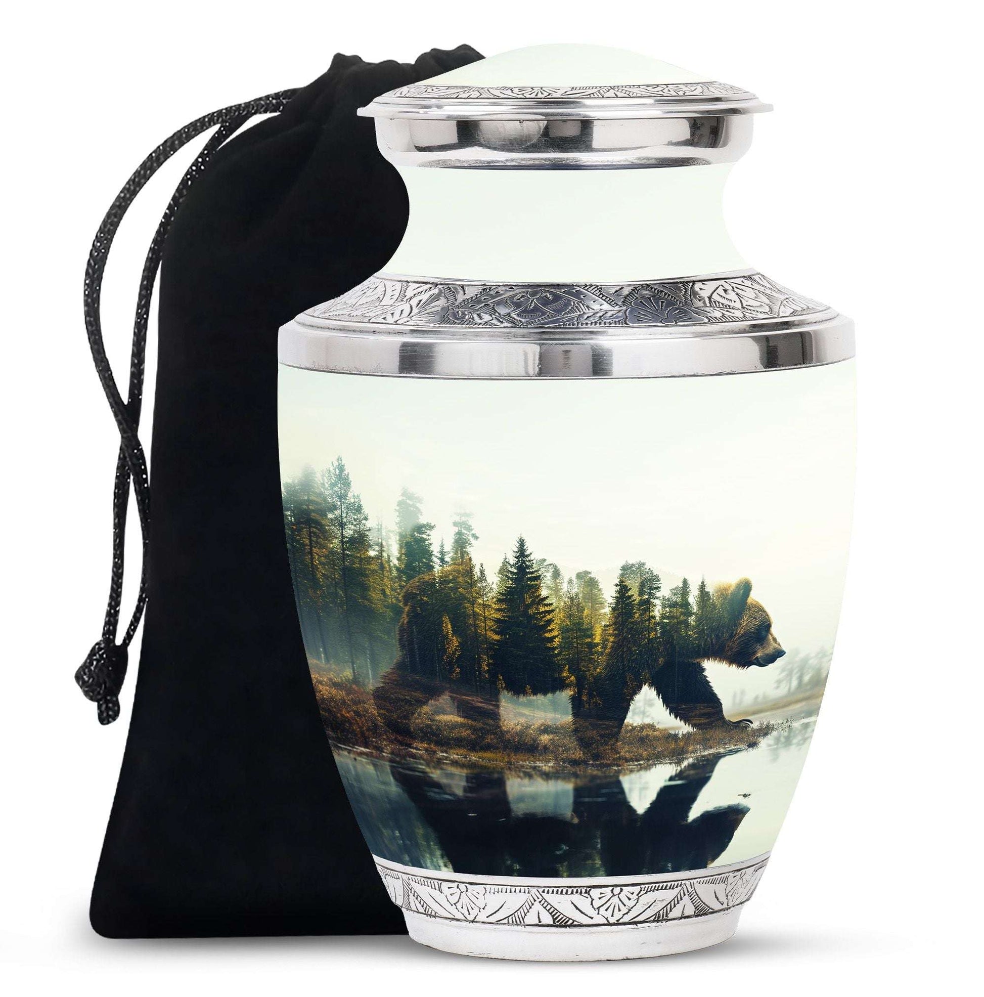 Bear Cremation Urn for Adults - Forest 10 Inch Urn For Adult Male & Female