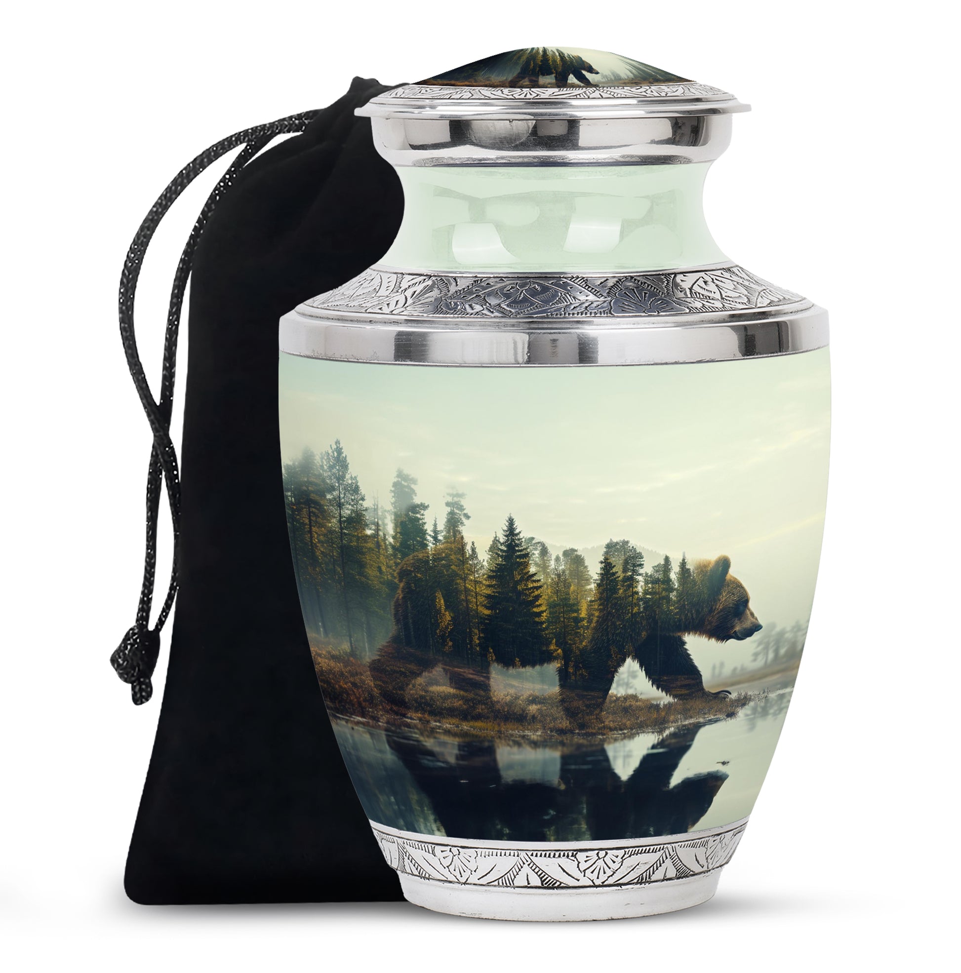 Bear Themed Cremation Urn For Ashes - Funeral Urn for Loved Ones