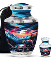 Bear Theme Large Urn With 1 Keepsake Urn