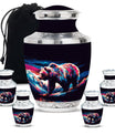 Bear Theme Large Urn With 4 Keepsake Urn