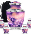 Butterfly Theme Large Urn With 4 Keepsake Urn