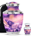 Butterfly Theme Large Urn With 1 Keepsake Urn