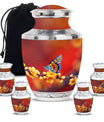 Butterfly Theme Large Urn With 4 Keepsake Urn