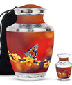 Butterfly Theme Large Urn With 1 Keepsake Urn