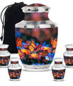 Butterfly Theme Large Urn With 4 Keepsake Urn