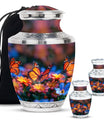 Butterfly Theme Large Urn With 2 Keepsake Urn