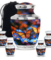 Butterfly Theme Large Urn With 4 Keepsake Urn