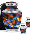 Butterfly Theme Large Urn With 2 Keepsake Urn