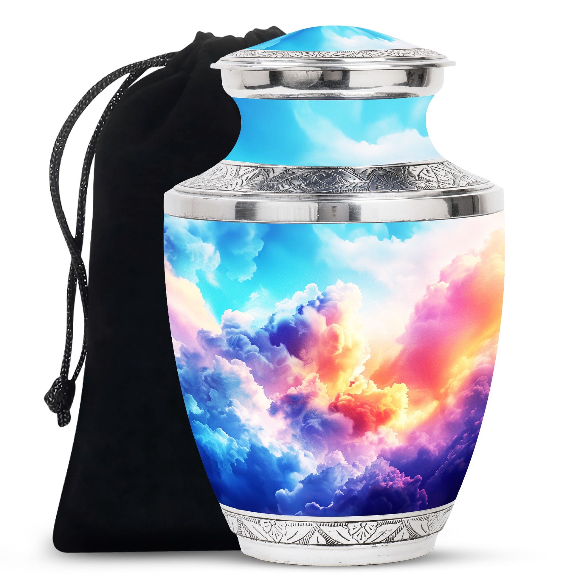 Clouds Theme Large Urn 10 Inch