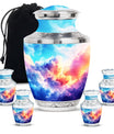 Clouds Theme Large Urn With 4 Keepsake Urn