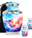 Clouds Theme Large Urn With 2 Keepsake Urn