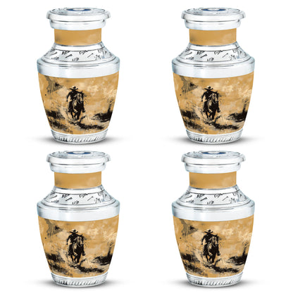 Cowboy Theme 3 Inch Keepsake Pack of 4