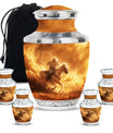 Cowboy Theme Large Urn With 4 Keepsake Urn