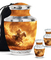 Cowboy Theme Large Urn With 2 Keepsake Urn