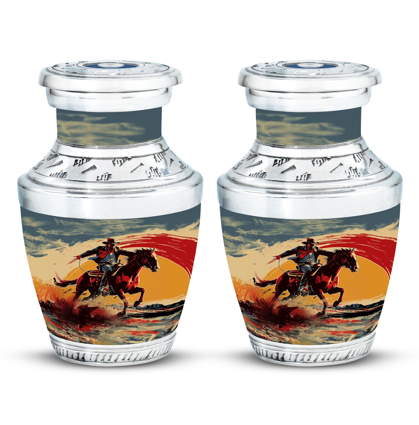 Cowboy Theme 3 Inch Keepsake Pack of 2