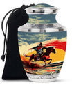 Cowboy Theme Large Urn 10 Inch