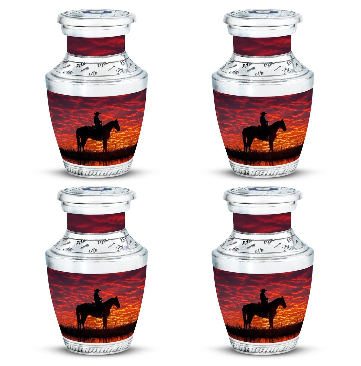 Cowboy Theme 3 Inch Keepsake Pack of 4