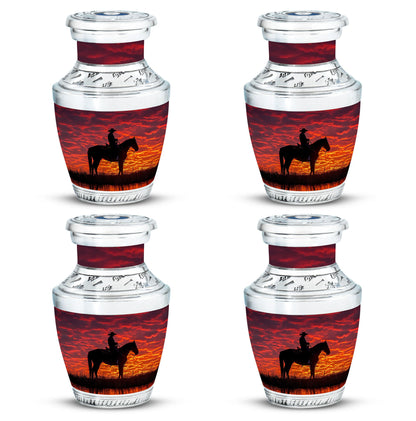 Cowboy Theme 3 Inch Keepsake Pack of 4