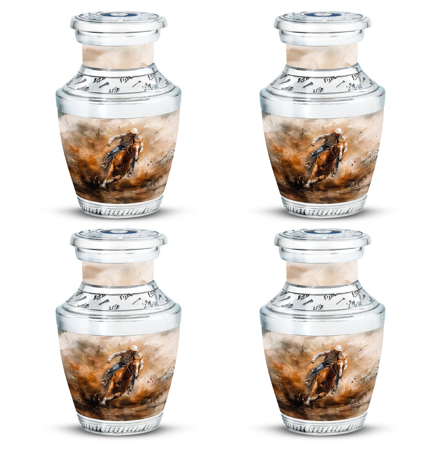 Cowboy Theme 3 Inch Keepsake Pack of 4