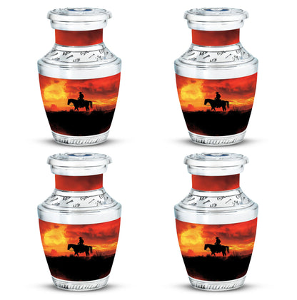 Cowboy Theme 3 Inch Keepsake Pack of 4