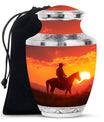 Cowboy Theme Large Urn 10 Inch
