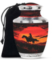 Cowboy Theme Large Urn 10 Inch