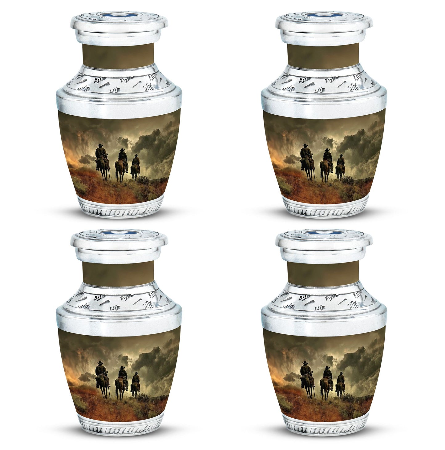 Cowboy Theme 3 Inch Keepsake Pack of 4