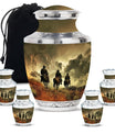 Cowboy Theme Large Urn With 4 Keepsake Urn
